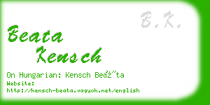beata kensch business card